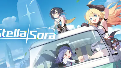 Stella Sora companions in the official Steam header artwork.